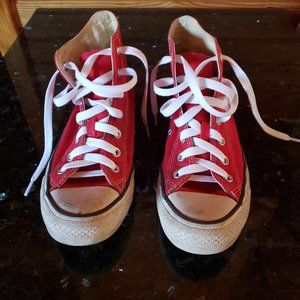 Converse Red High Top Sneakers Women's 7.5 ~ Classic!